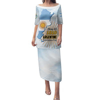 Personalized Argentine Revolution Day 1810 Family Matching Puletasi and Hawaiian Shirt Sol de Mayo