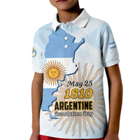 Personalized Argentine Revolution Day 1810 Kid Polo Shirt Sol de Mayo