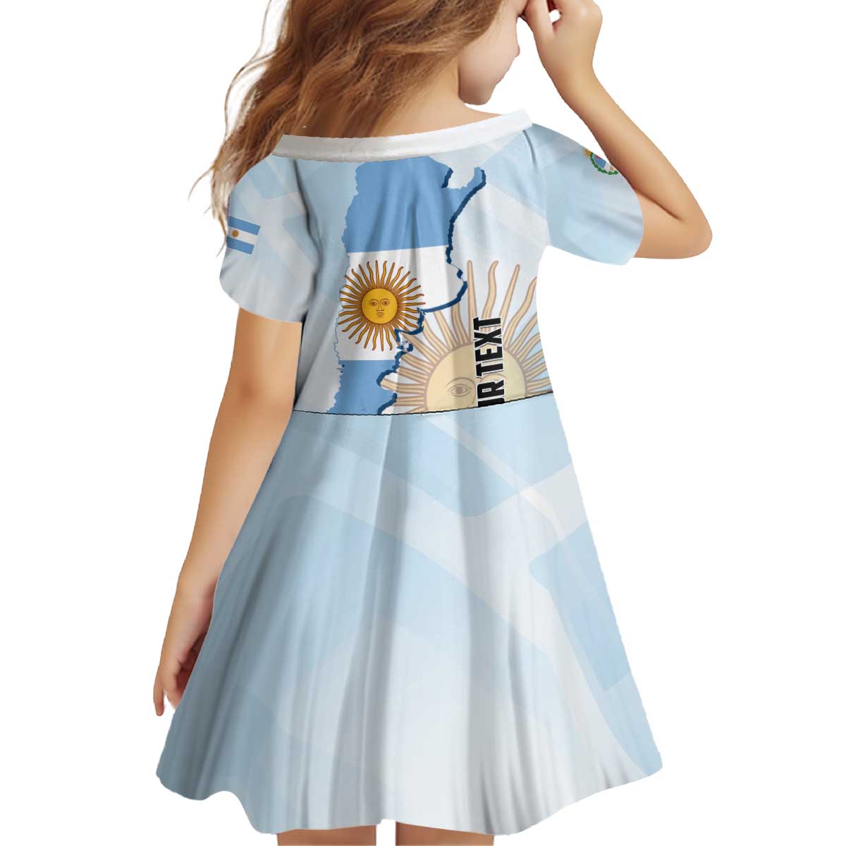 Personalized Argentine Revolution Day 1810 Kid Short Sleeve Dress Sol de Mayo