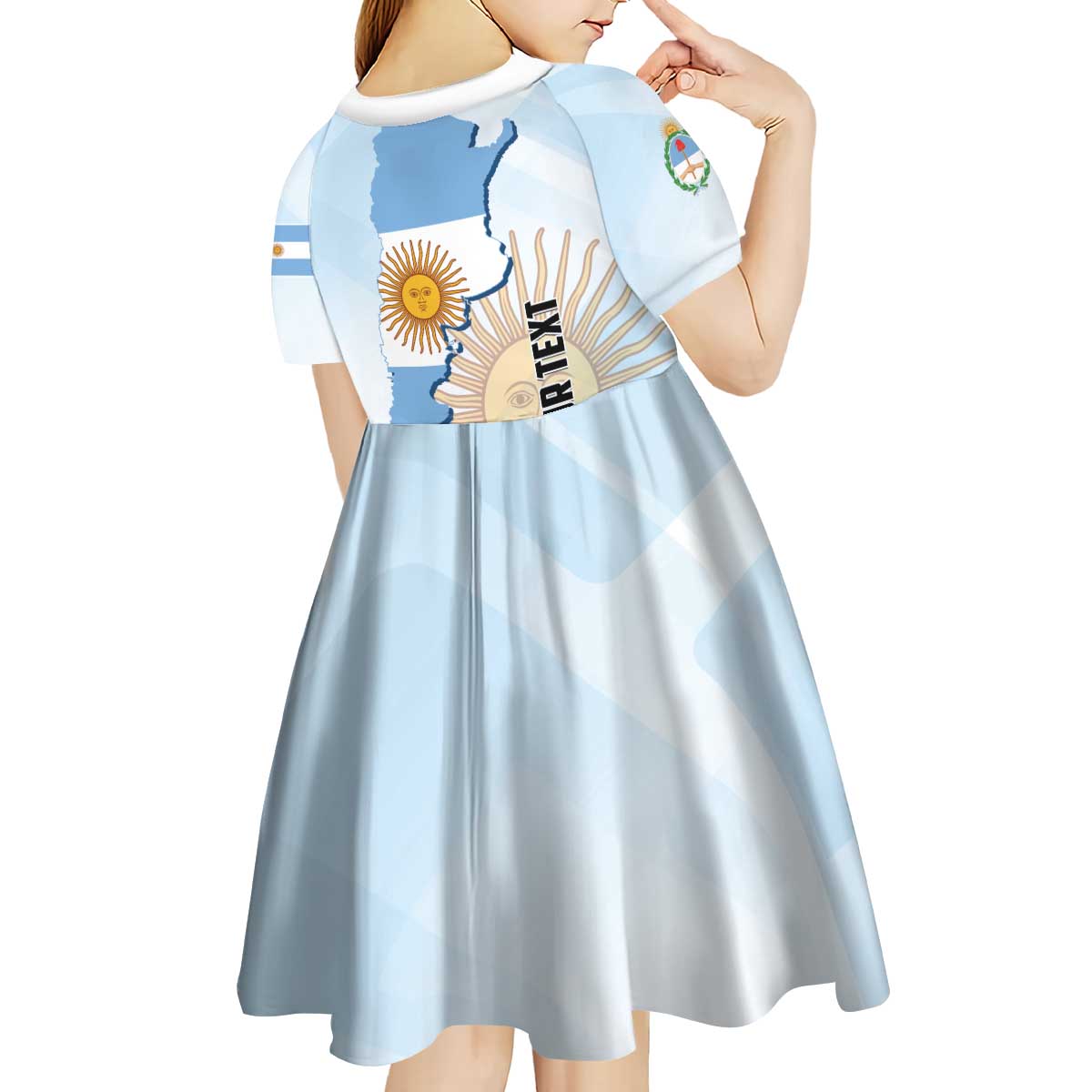 Personalized Argentine Revolution Day 1810 Kid Short Sleeve Dress Sol de Mayo