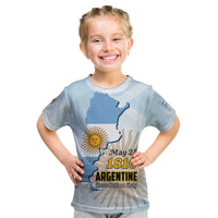 Personalized Argentine Revolution Day 1810 Kid T Shirt Sol de Mayo