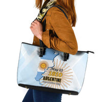 Argentine Revolution Day 1810 Leather Tote Bag Sol de Mayo