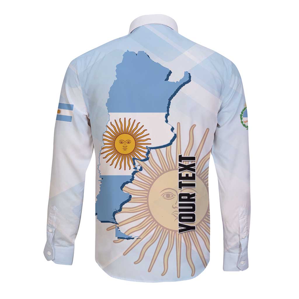 Personalized Argentine Revolution Day 1810 Long Sleeve Button Shirt Sol de Mayo
