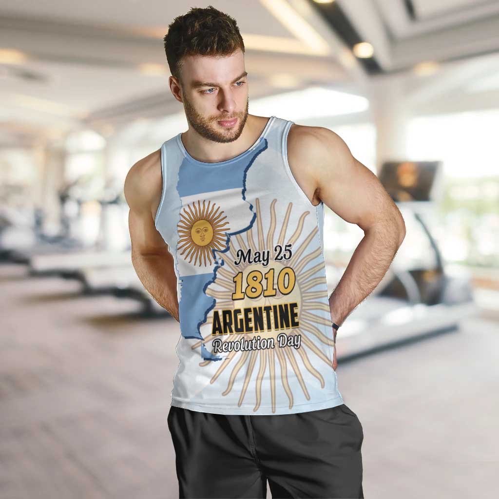 Personalized Argentine Revolution Day 1810 Men Tank Top Sol de Mayo