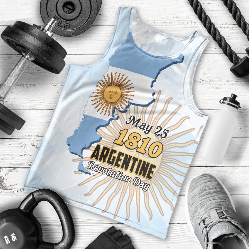 Personalized Argentine Revolution Day 1810 Men Tank Top Sol de Mayo
