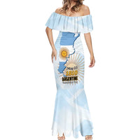 Personalized Argentine Revolution Day 1810 Mermaid Dress Sol de Mayo