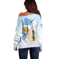 Personalized Argentine Revolution Day 1810 Off Shoulder Sweater Sol de Mayo