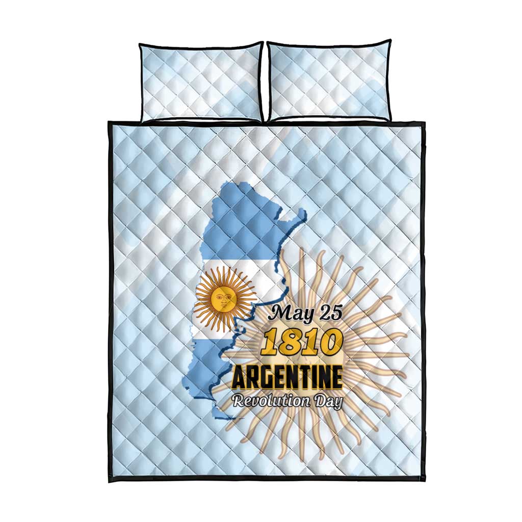 Argentine Revolution Day 1810 Quilt Bed Set Sol de Mayo