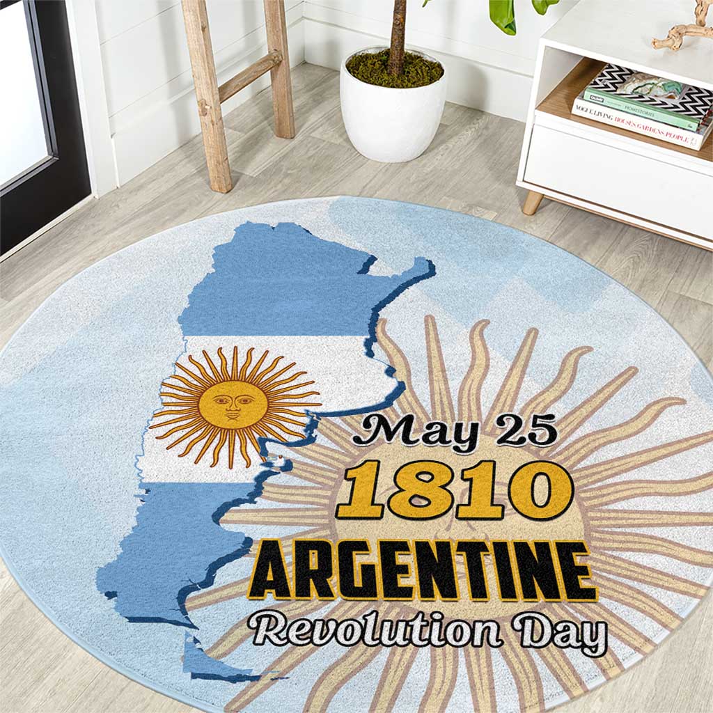 Argentine Revolution Day 1810 Round Carpet Sol de Mayo