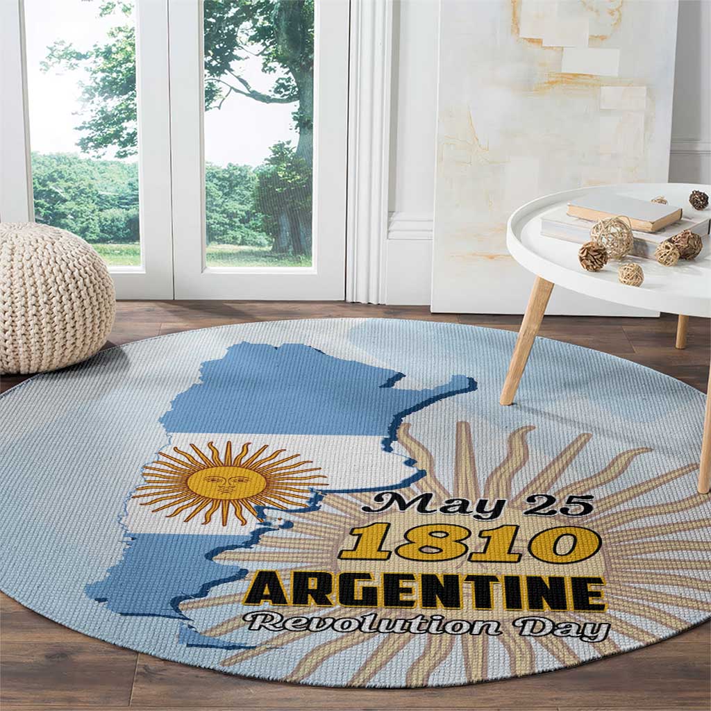 Argentine Revolution Day 1810 Round Carpet Sol de Mayo