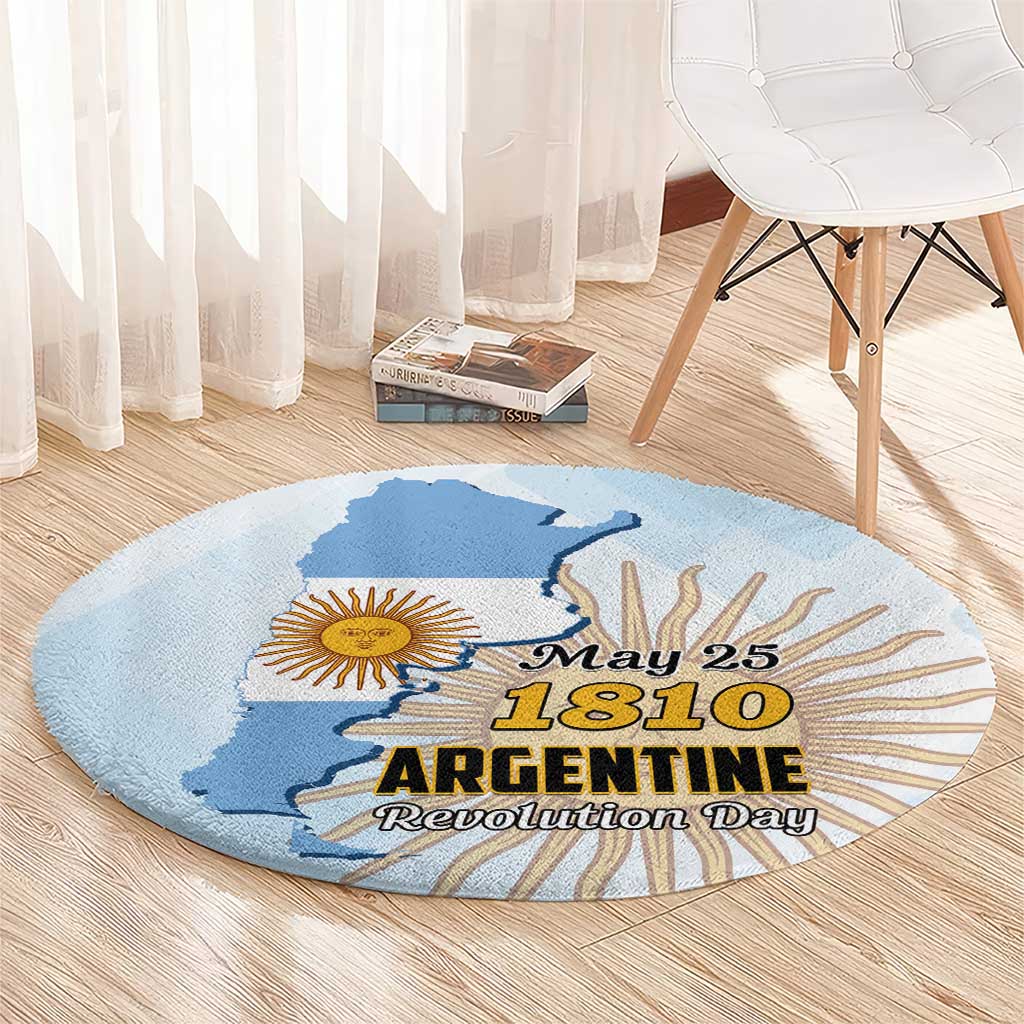 Argentine Revolution Day 1810 Round Carpet Sol de Mayo