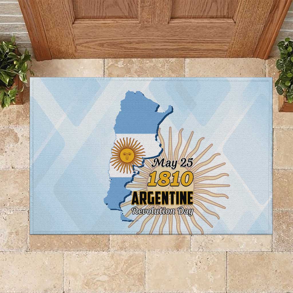 Argentine Revolution Day 1810 Rubber Doormat Sol de Mayo