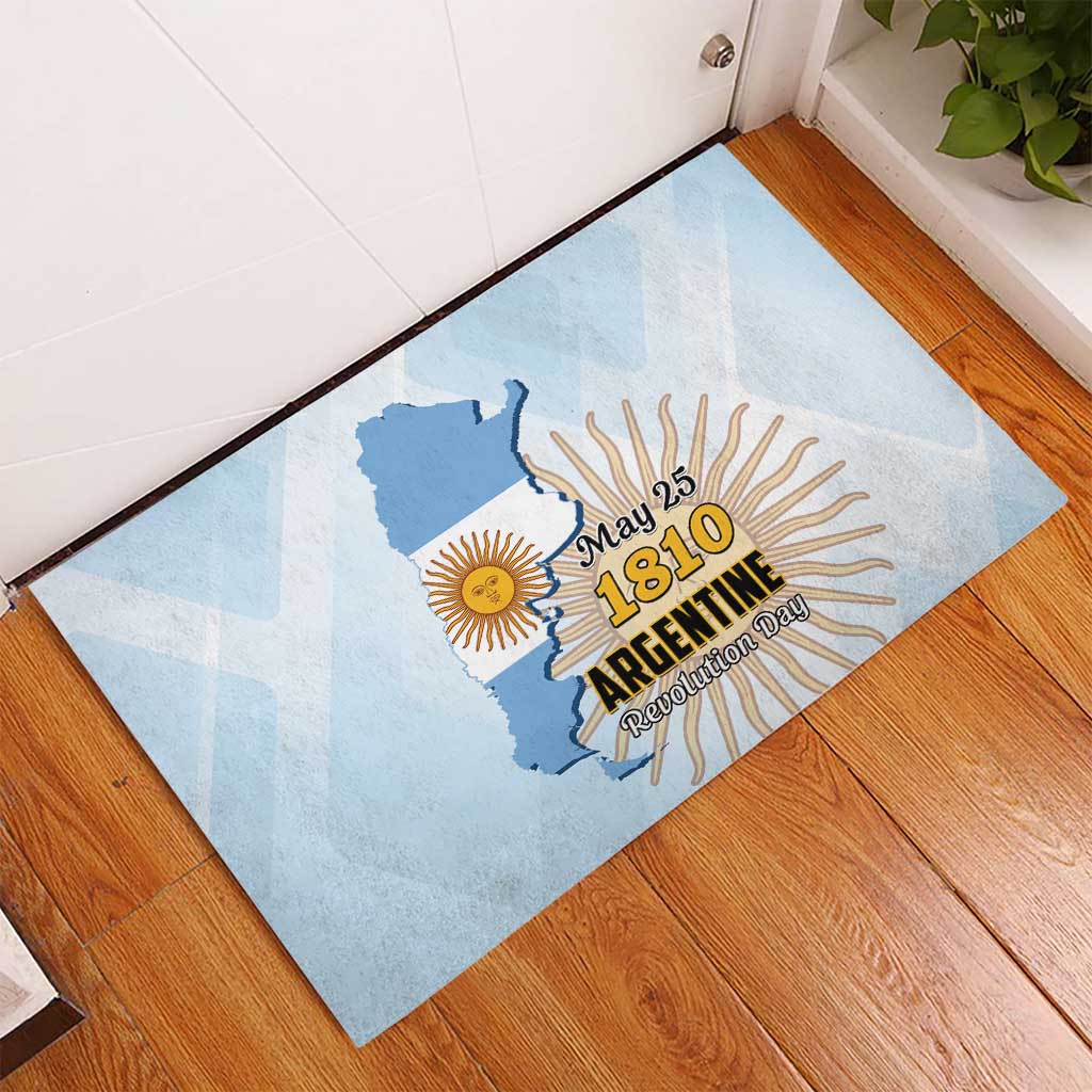 Argentine Revolution Day 1810 Rubber Doormat Sol de Mayo