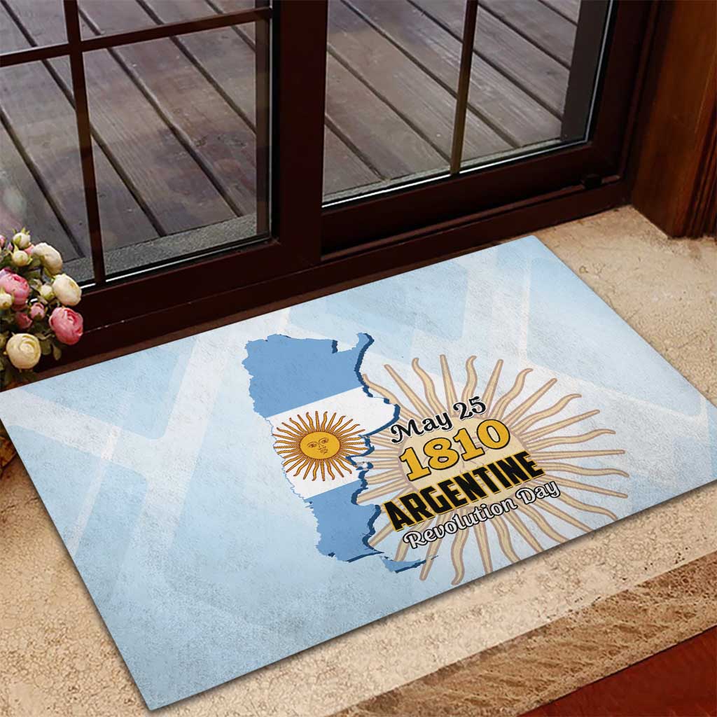Argentine Revolution Day 1810 Rubber Doormat Sol de Mayo