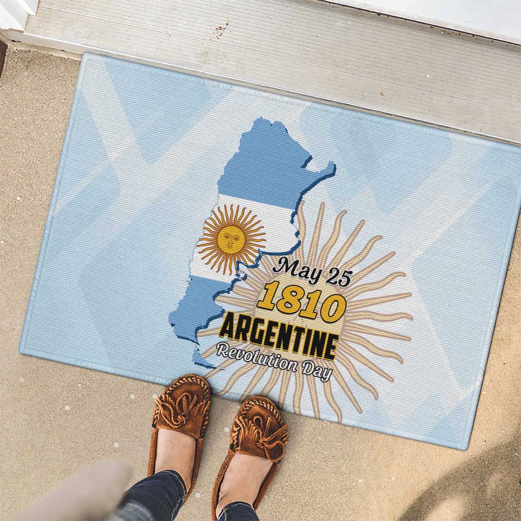 Argentine Revolution Day 1810 Rubber Doormat Sol de Mayo