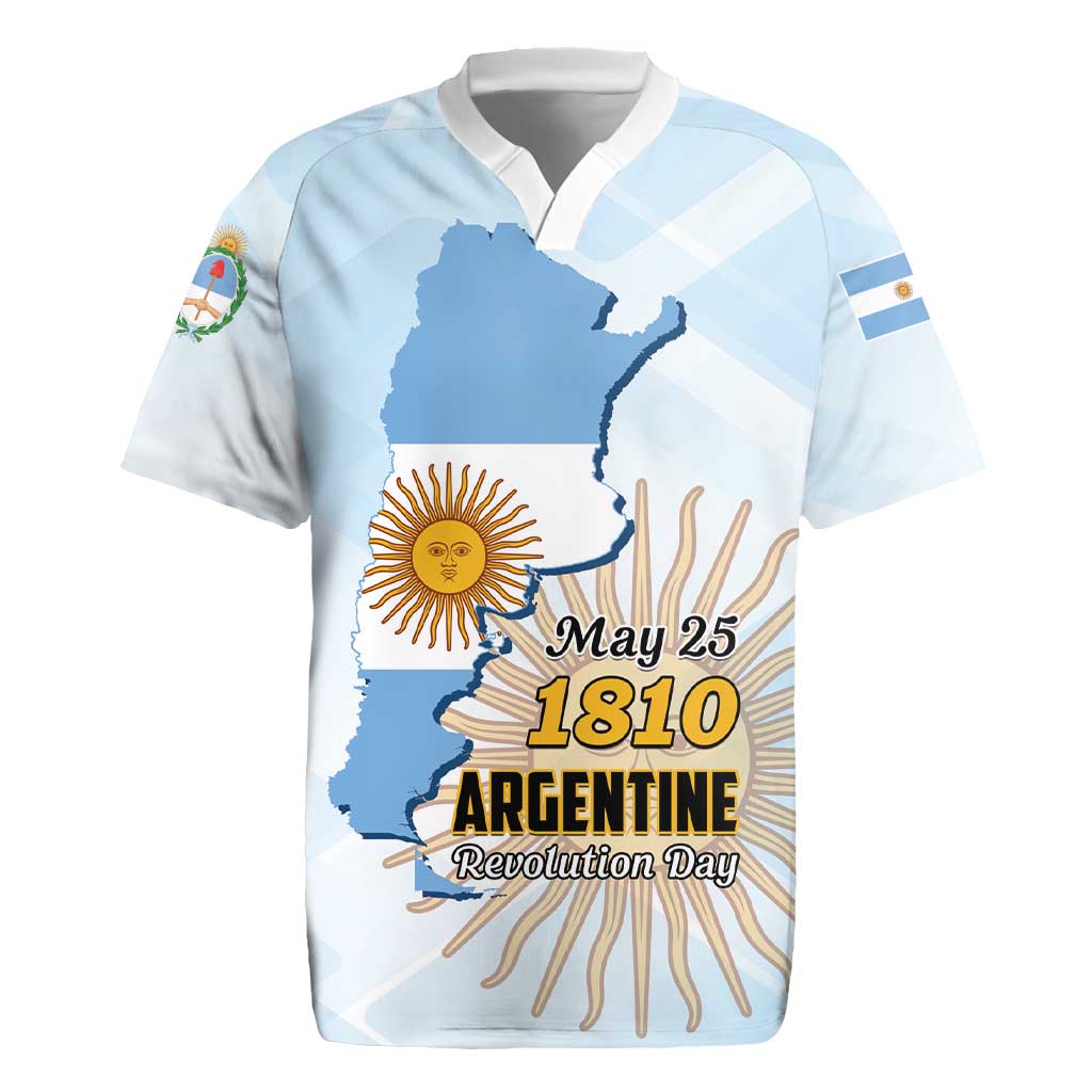 Personalized Argentine Revolution Day 1810 Rugby Jersey Sol de Mayo