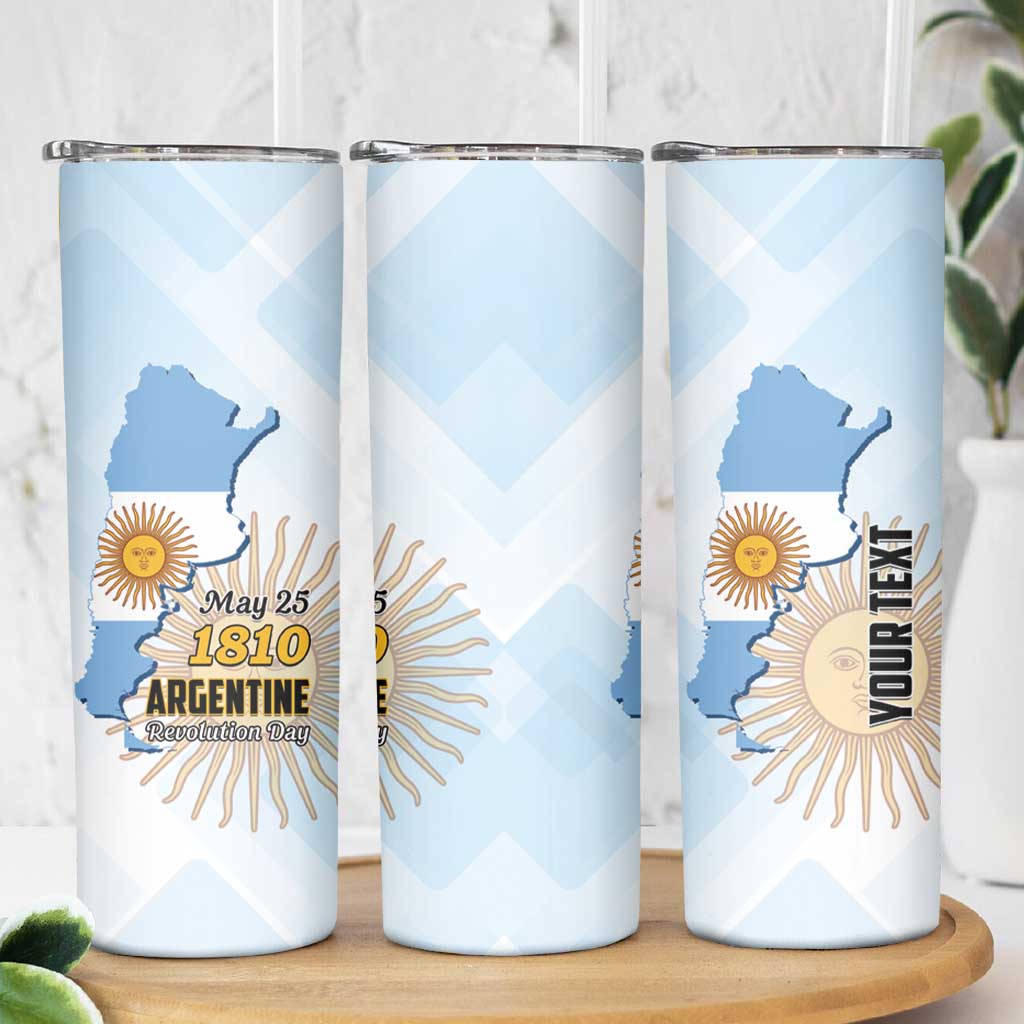 Personalized Argentine Revolution Day 1810 Skinny Tumbler Sol de Mayo