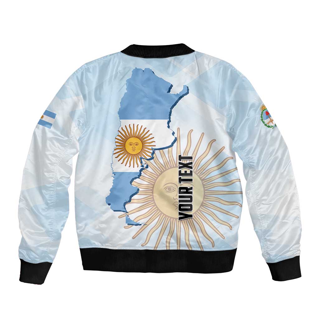 Personalized Argentine Revolution Day 1810 Sleeve Zip Bomber Jacket Sol de Mayo