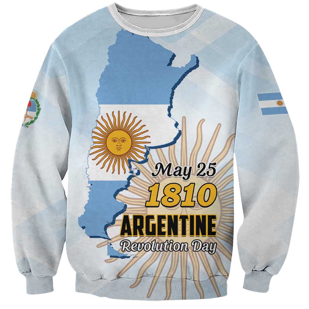 Personalized Argentine Revolution Day 1810 Sweatshirt Sol de Mayo