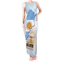 Personalized Argentine Revolution Day 1810 Tank Maxi Dress Sol de Mayo