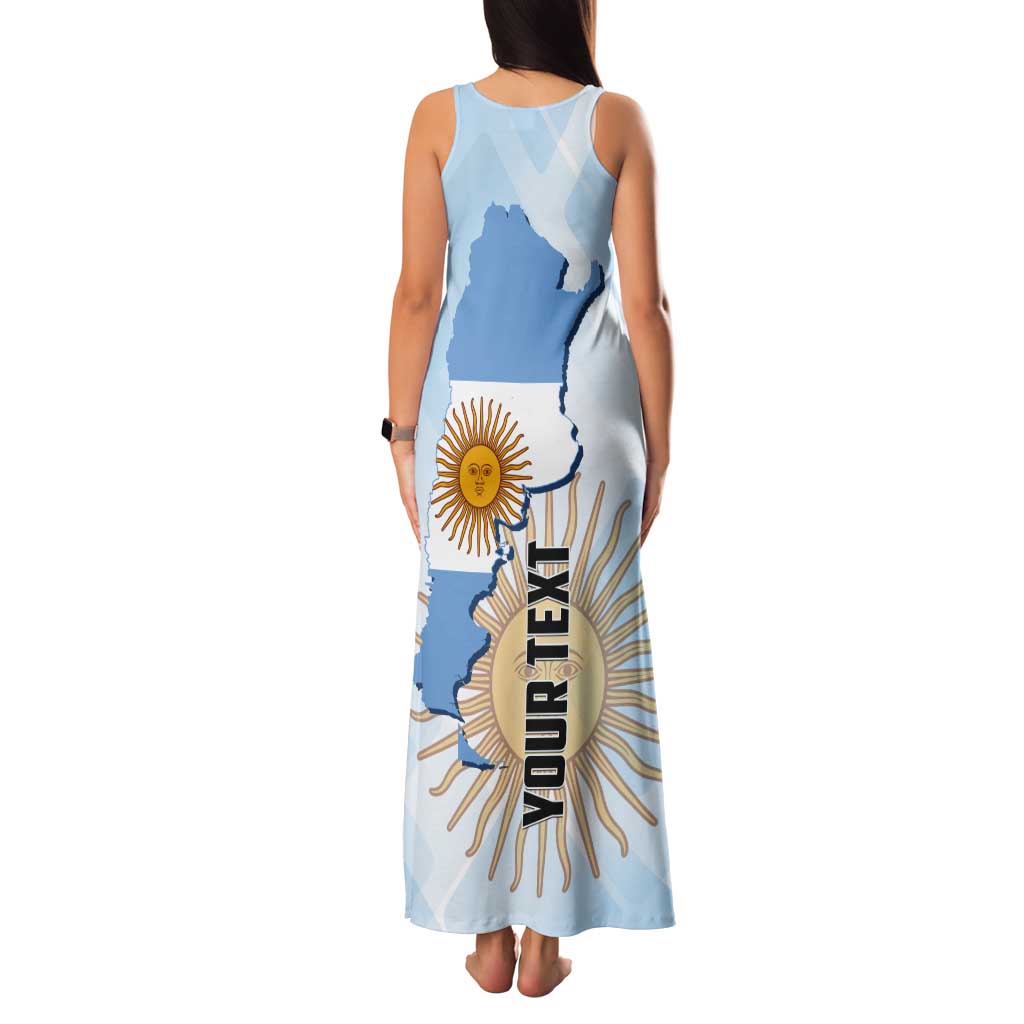 Personalized Argentine Revolution Day 1810 Tank Maxi Dress Sol de Mayo