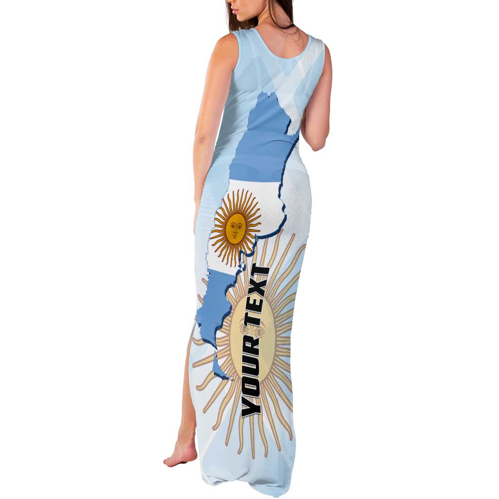 Personalized Argentine Revolution Day 1810 Tank Maxi Dress Sol de Mayo