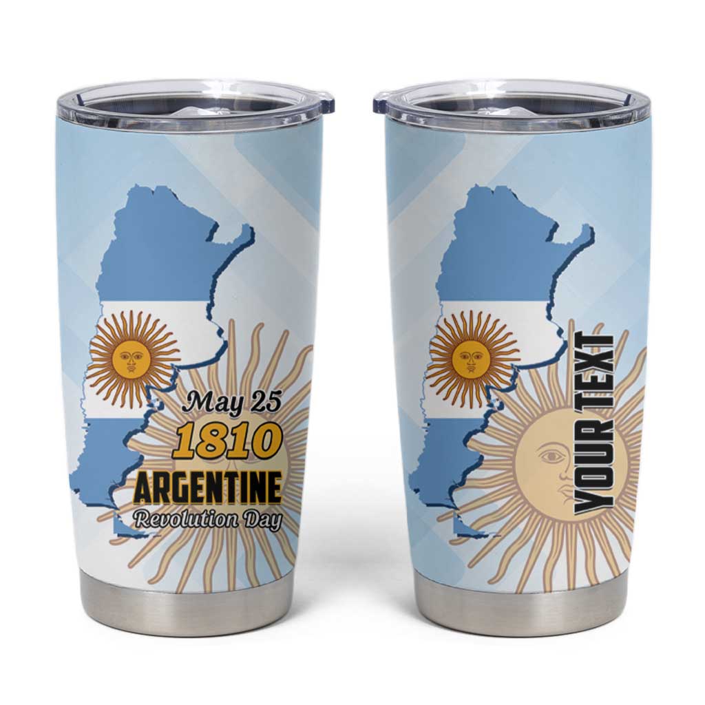 Personalized Argentine Revolution Day 1810 Tumbler Cup Sol de Mayo