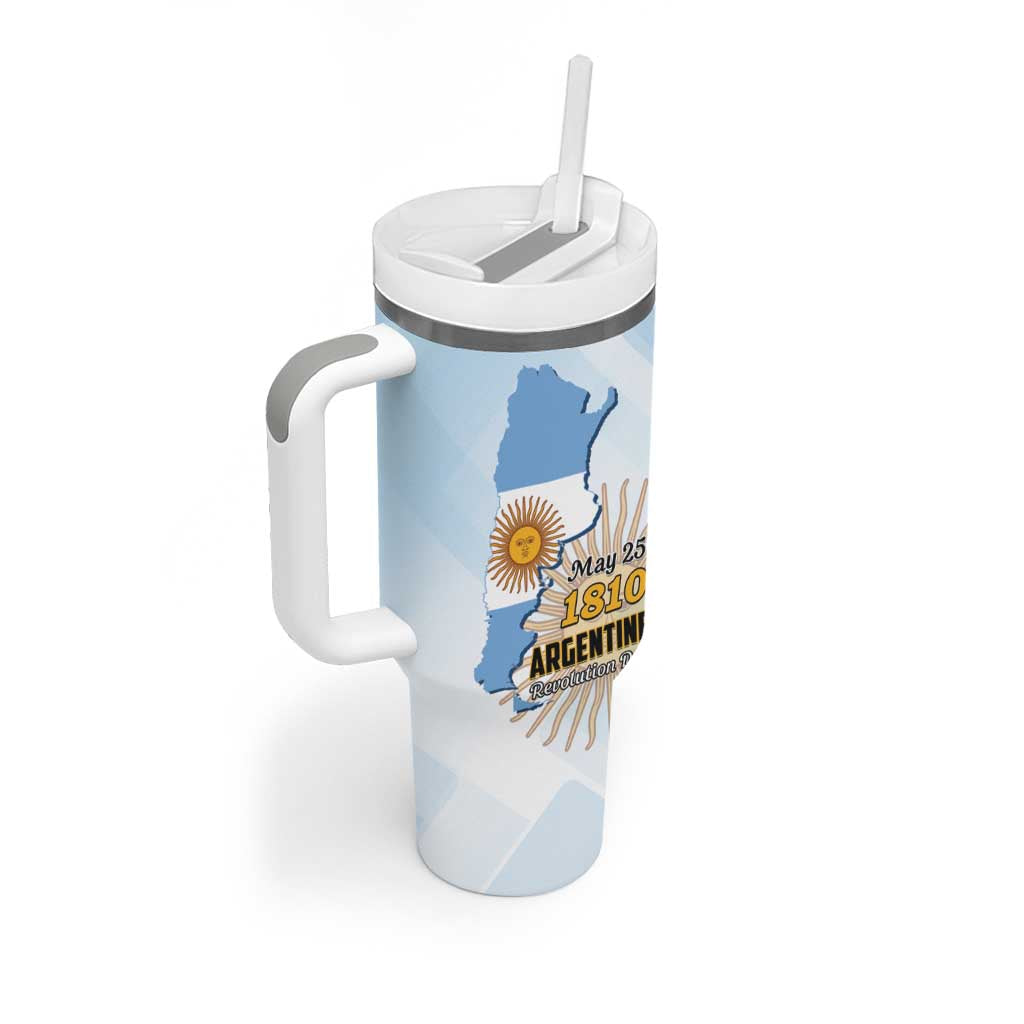 Personalized Argentine Revolution Day 1810 Tumbler With Handle Sol de Mayo