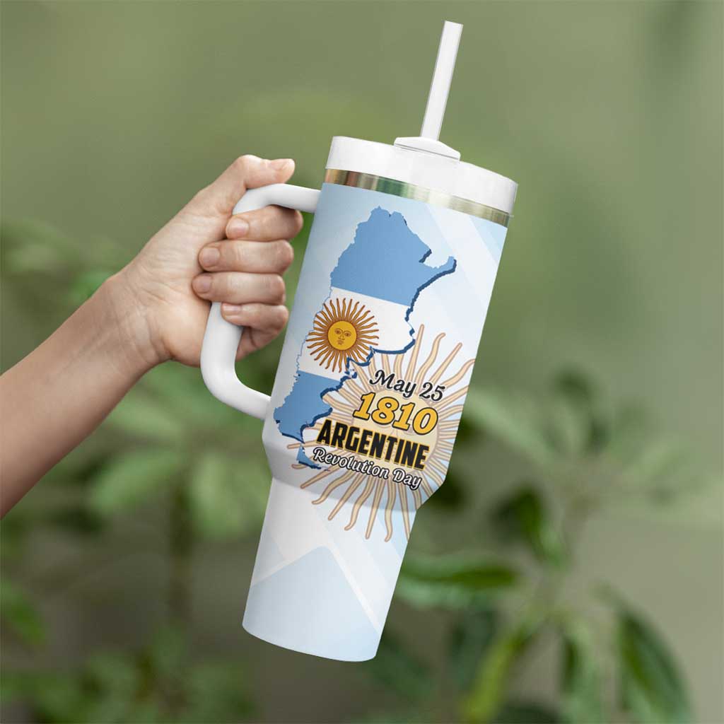 Personalized Argentine Revolution Day 1810 Tumbler With Handle Sol de Mayo