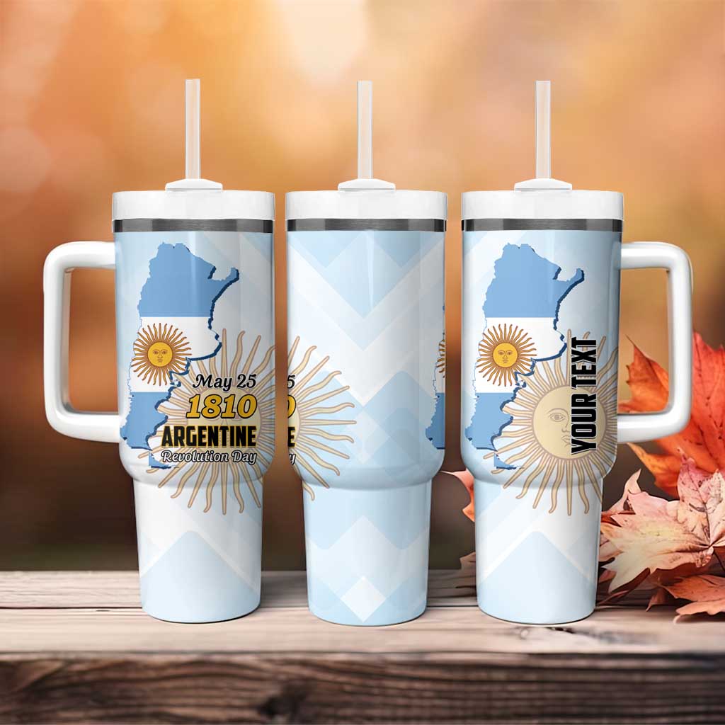 Personalized Argentine Revolution Day 1810 Tumbler With Handle Sol de Mayo