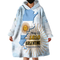 Personalized Argentine Revolution Day 1810 Wearable Blanket Hoodie Sol de Mayo