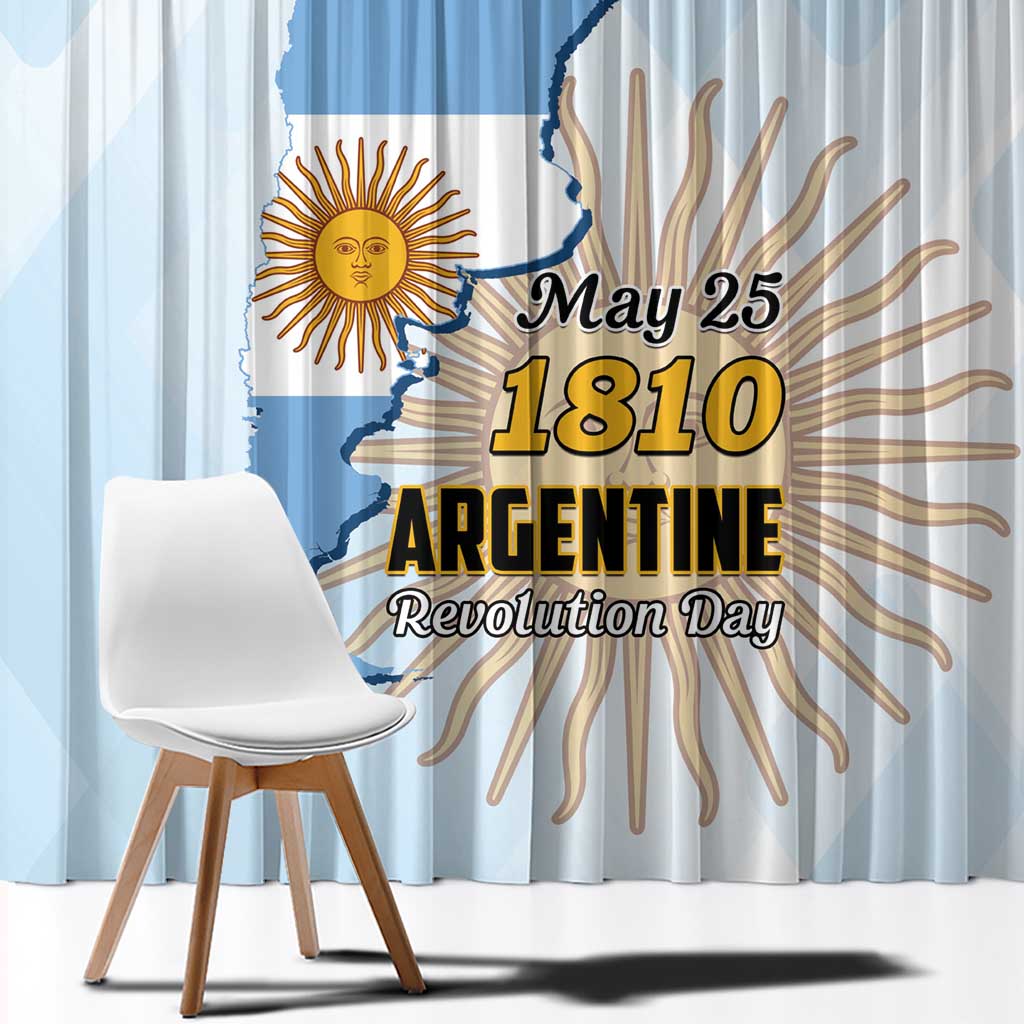 Argentine Revolution Day 1810 Window Curtain Sol de Mayo