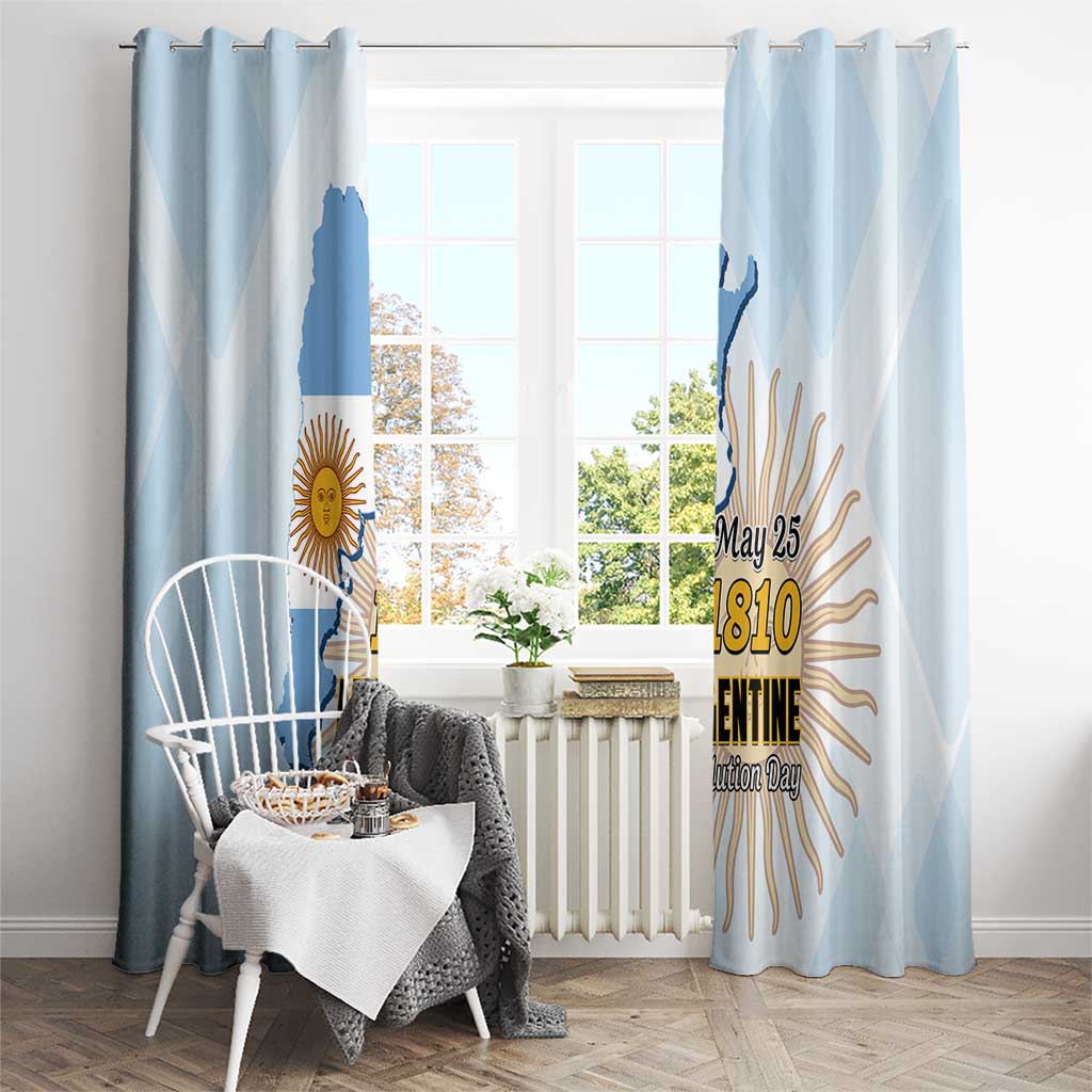 Argentine Revolution Day 1810 Window Curtain Sol de Mayo