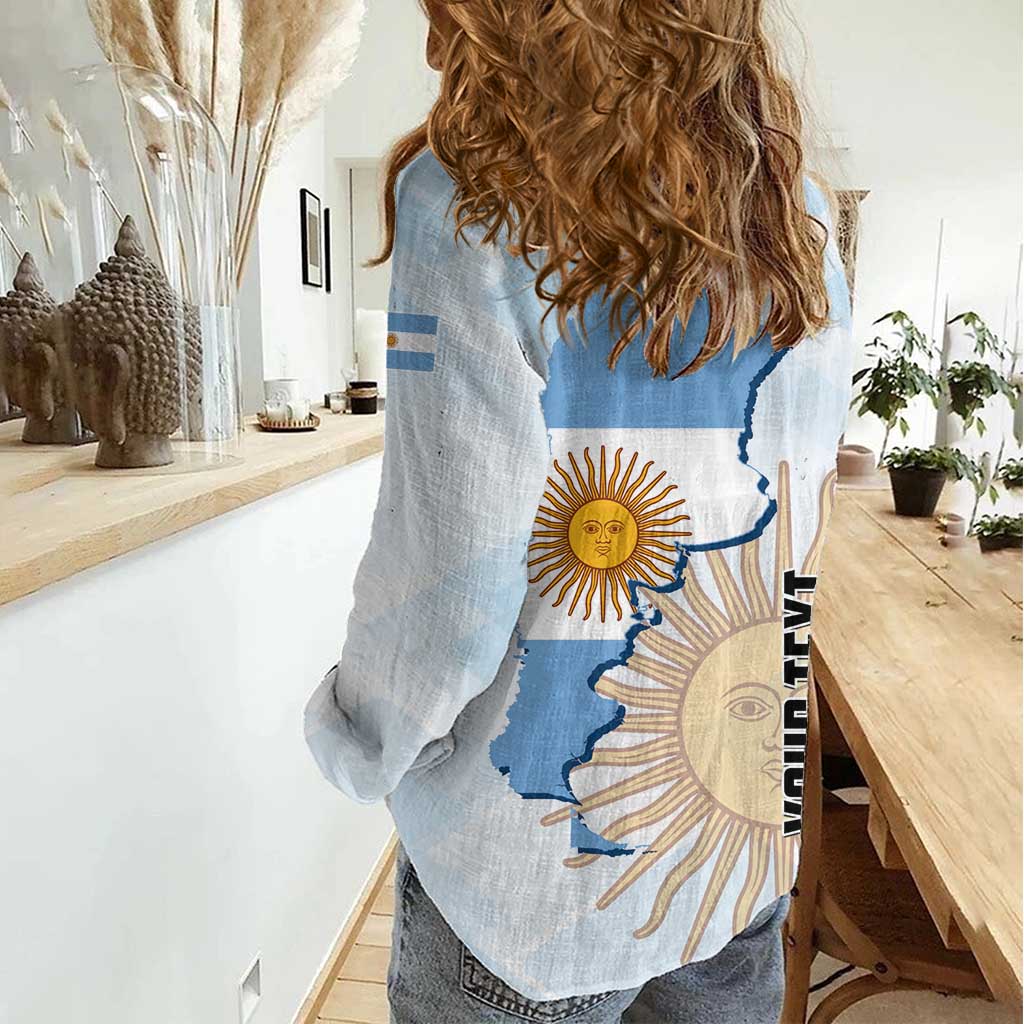 Personalized Argentine Revolution Day 1810 Women Casual Shirt Sol de Mayo