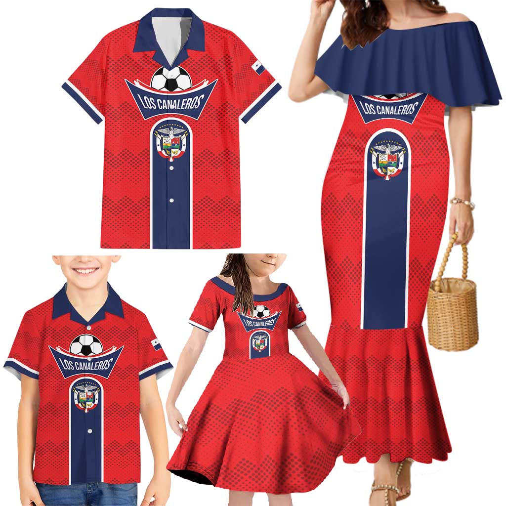 Custom Panama Football Family Matching Mermaid Dress and Hawaiian Shirt Vamos Los Canaleros