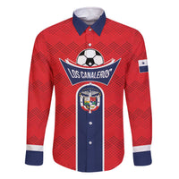 Custom Panama Football Family Matching Off The Shoulder Long Sleeve Dress and Hawaiian Shirt Vamos Los Canaleros