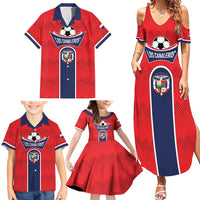 Custom Panama Football Family Matching Summer Maxi Dress and Hawaiian Shirt Vamos Los Canaleros