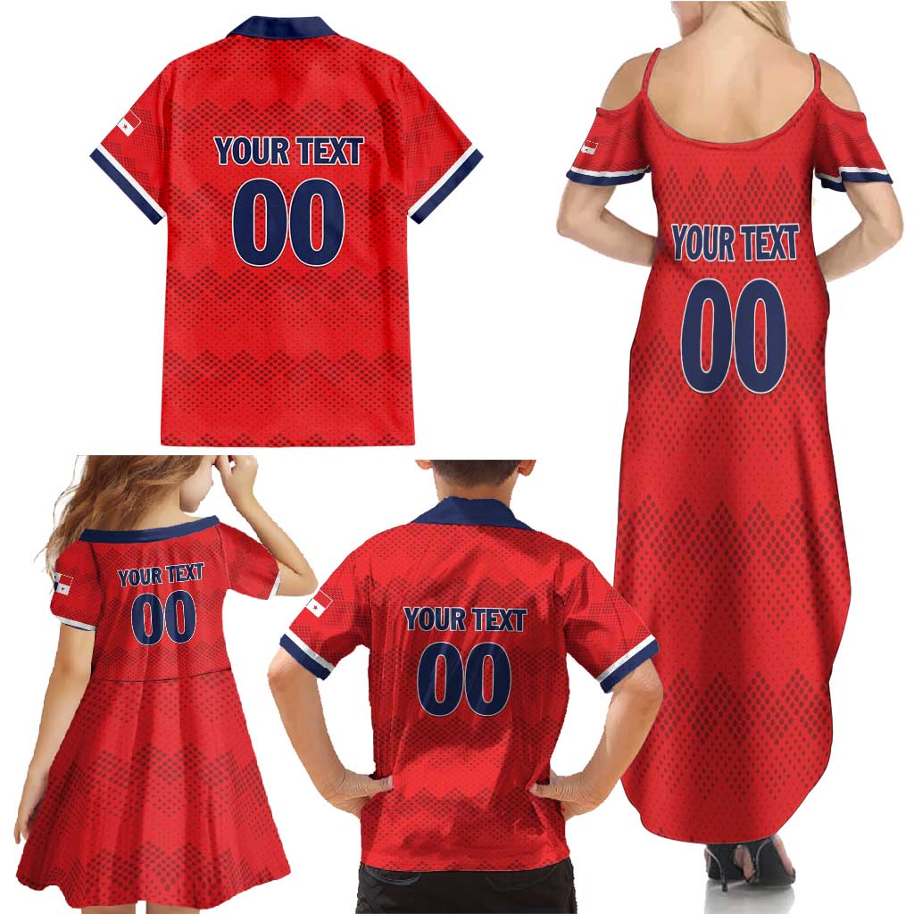 Custom Panama Football Family Matching Summer Maxi Dress and Hawaiian Shirt Vamos Los Canaleros