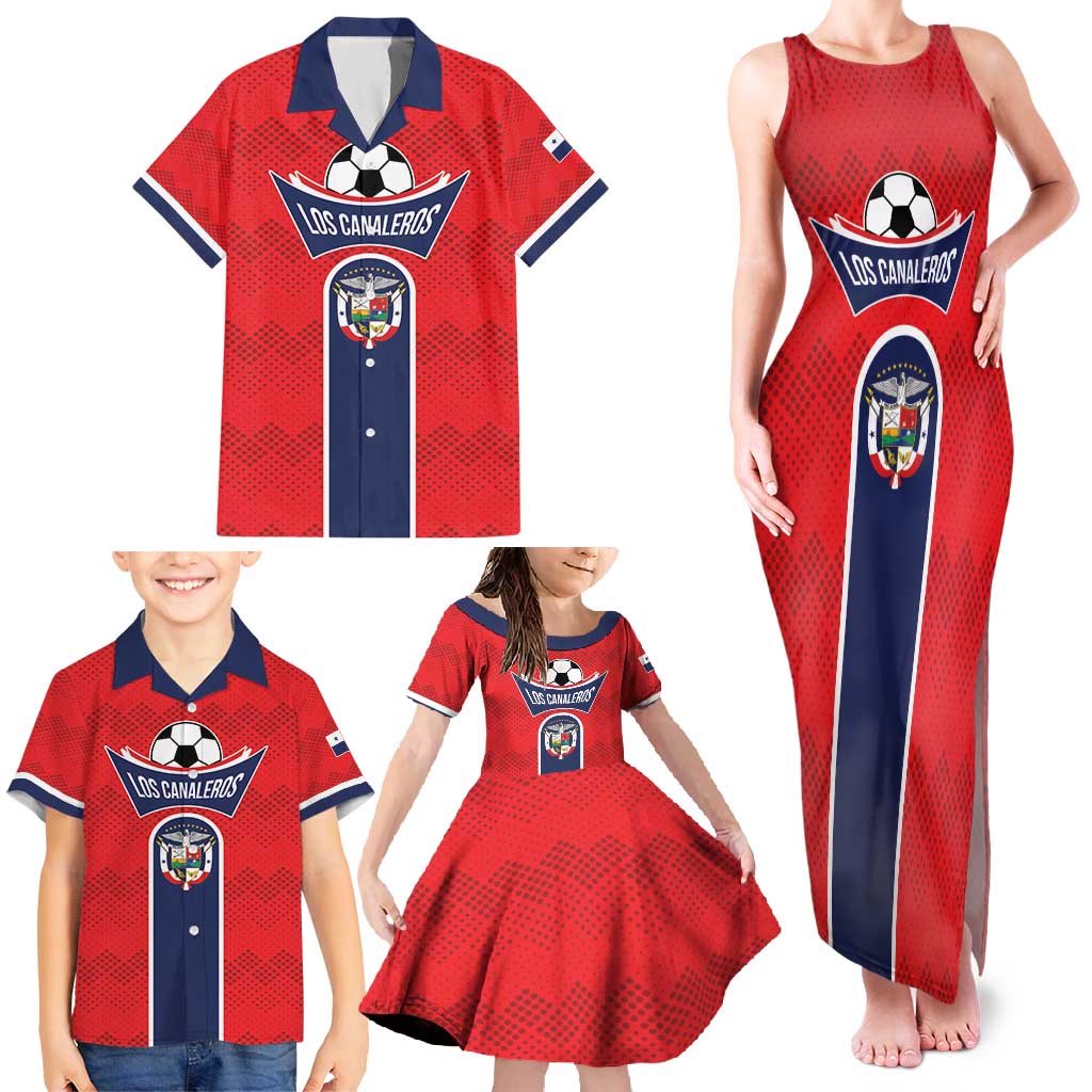 Custom Panama Football Family Matching Tank Maxi Dress and Hawaiian Shirt Vamos Los Canaleros