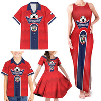 Custom Panama Football Family Matching Tank Maxi Dress and Hawaiian Shirt Vamos Los Canaleros