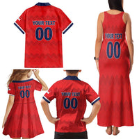 Custom Panama Football Family Matching Tank Maxi Dress and Hawaiian Shirt Vamos Los Canaleros