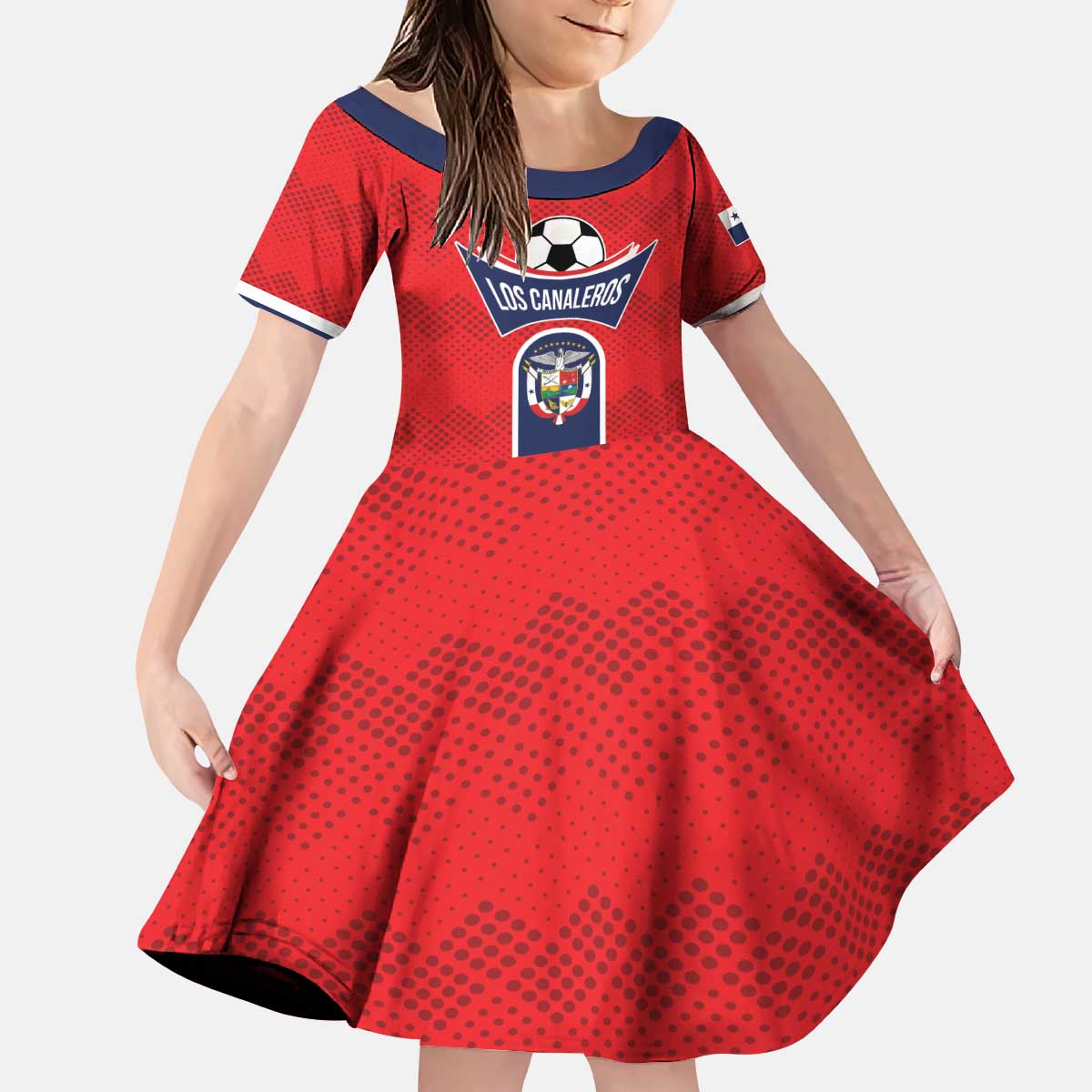 Custom Panama Football Kid Short Sleeve Dress Vamos Los Canaleros