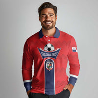 Custom Panama Football Long Sleeve Polo Shirt Vamos Los Canaleros