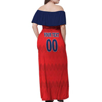 Custom Panama Football Off Shoulder Maxi Dress Vamos Los Canaleros