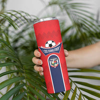 Custom Panama Football Skinny Tumbler Vamos Los Canaleros