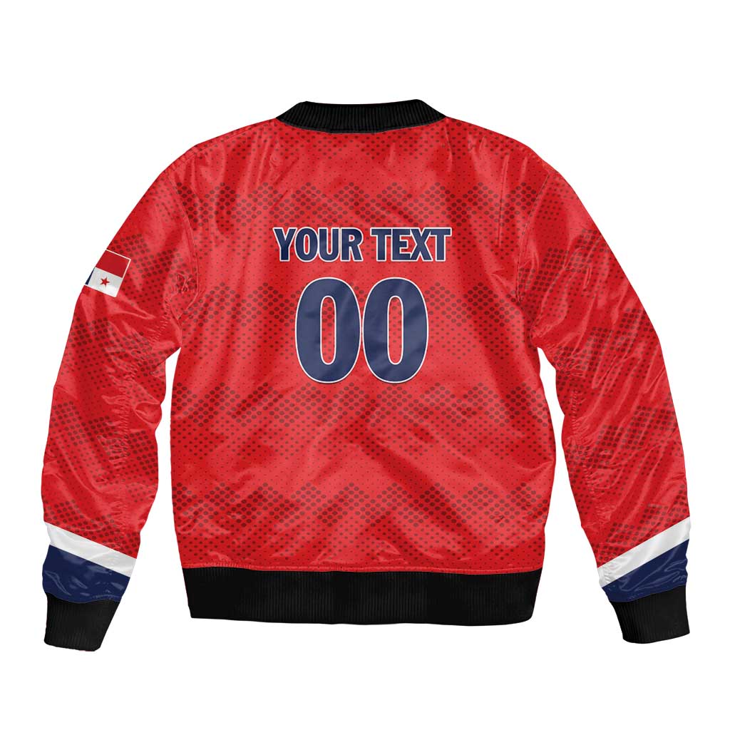 Custom Panama Football Sleeve Zip Bomber Jacket Vamos Los Canaleros