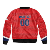 Custom Panama Football Sleeve Zip Bomber Jacket Vamos Los Canaleros