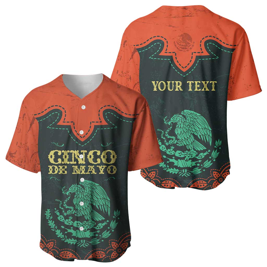 Personalized Cinco de Mayo Baseball Jersey Grunge Stylized
