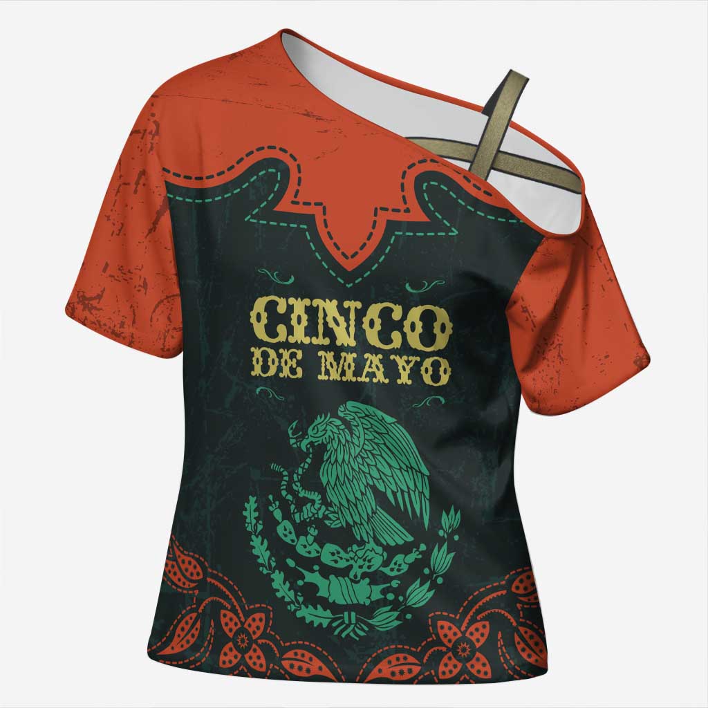 Personalized Cinco de Mayo Cross Shoulder Shirt Grunge Stylized