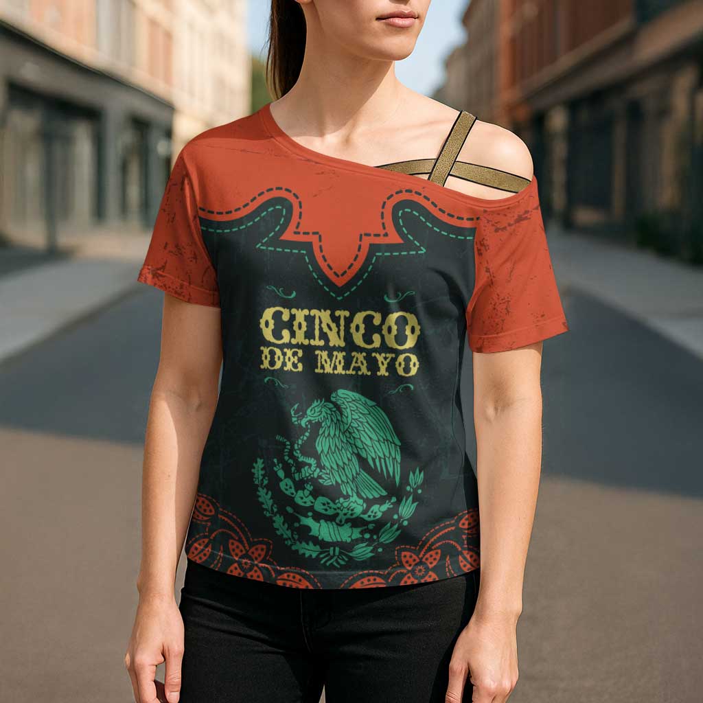 Personalized Cinco de Mayo Cross Shoulder Shirt Grunge Stylized